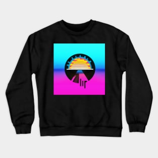 Colorful cyber abstraction circle form Crewneck Sweatshirt